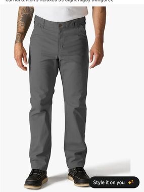 Carhartt Straight Relaxed Rigby Dungaree -Gravel